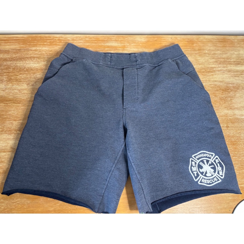 Lululemon City Sweat‎ Shorts Mens Navy Blue Minneapolis Fire EMT Rescue Logo